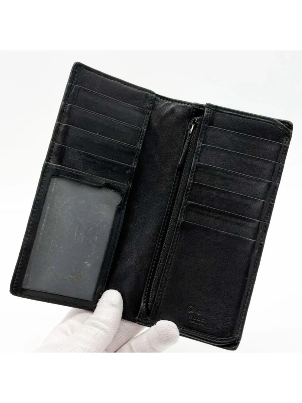 Gucci Micro Guccissima GG Bifold Wallet Black Leather